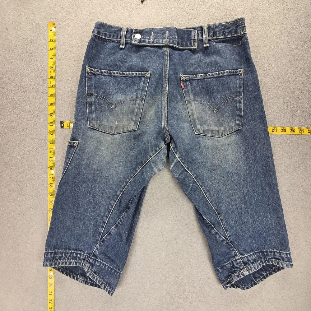 Vintage Levis Engineered Shorts Mens 30 Blue Twisted Denim Jean Jorts 19